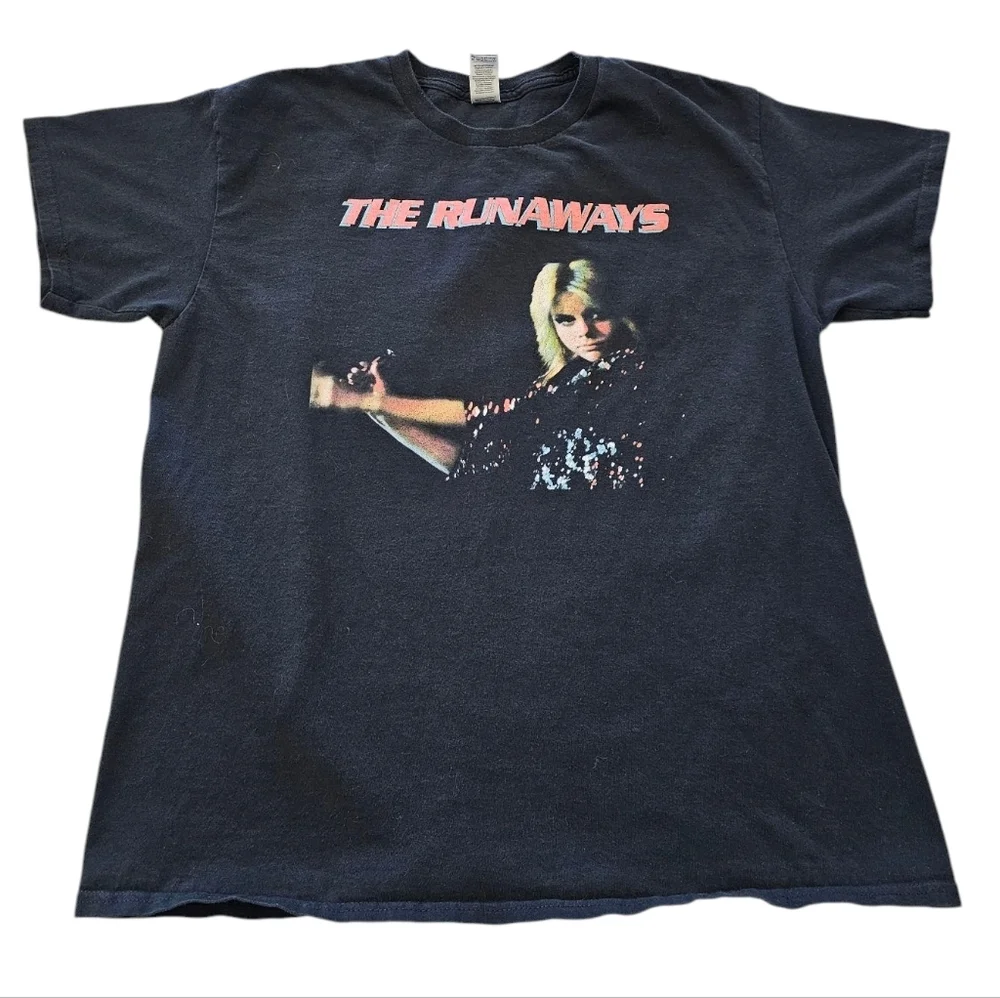 Runaways Cherie Currie Graphic Rock 70s Shirt Black L - Picture 1 of 4